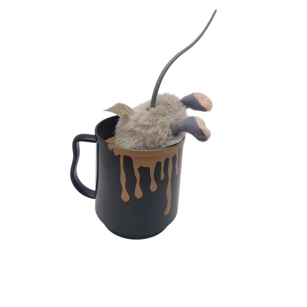 Animated Rat In Mug Halloween Decor Sound Motion Novelty Spooky Party Prop